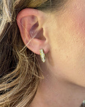 Vintage 14K Yellow Gold Diamond Huggie Earrings