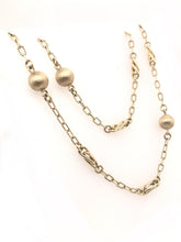 Unique Brushed Finished 32 Inch Gold Necklace