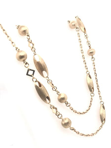 Unique Brushed Finished 26.5 Inch Gold Necklace