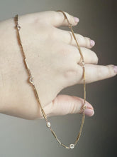 Vintage Yellow Gold Diamond By The Yard Necklace 1.37 Carats