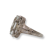 14K EDWARDIAN AQUAMARINE FILIGREE RING