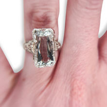 14K EDWARDIAN AQUAMARINE FILIGREE RING