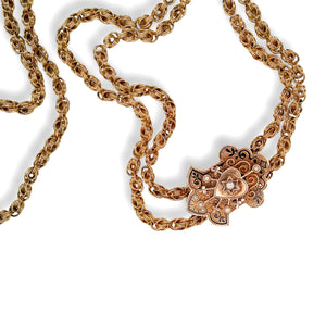 14K VICTORIAN SLIDE LINK PENDANT NECKLACE