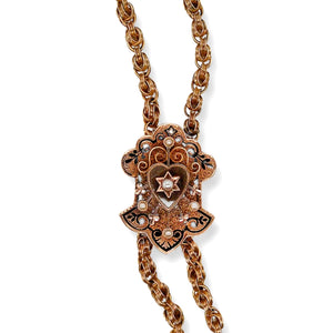 14K VICTORIAN SLIDE LINK PENDANT NECKLACE