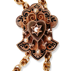 14K VICTORIAN SLIDE LINK PENDANT NECKLACE