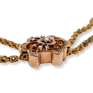 14K VICTORIAN SLIDE LINK PENDANT NECKLACE