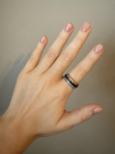 Vintage Art Deco Day & Night  Platinum Eternity Band Sapphire / Ruby