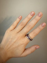 Vintage Art Deco Day & Night  Platinum Eternity Band Sapphire / Ruby