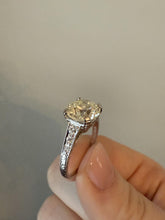 Art Deco 3.20 Carat Old European Cut Diamond Engagement Ring GIA