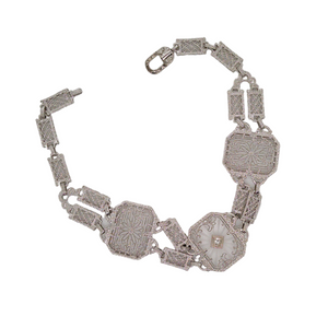 ART DECO CAMPHOR FILIGREE BRACELET