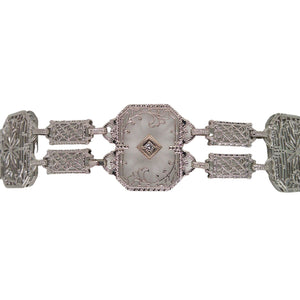 ART DECO CAMPHOR FILIGREE BRACELET