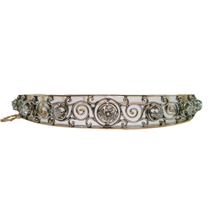 ART DECO 14K DIAMOND FILIGREE BANGLE