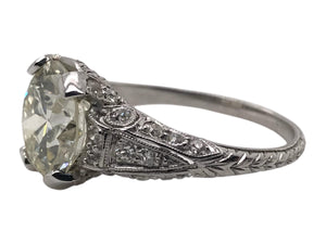 Platinum 3.53 Carat Edwardian Era Diamond Engagement Ring