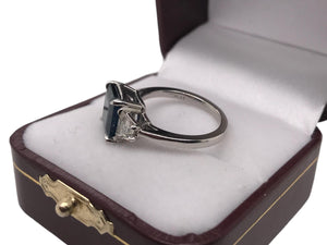 Contemporary Custom Platinum 4.40 Carat Sapphire & Diamond Ring