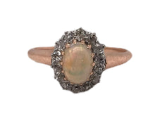Victorian Era Rose Gold Opal & Diamond Cocktail Ring