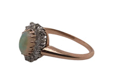 Victorian Era Rose Gold Opal & Diamond Cocktail Ring