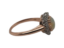 Victorian Era Rose Gold Opal & Diamond Cocktail Ring
