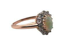 Victorian Era Rose Gold Opal & Diamond Cocktail Ring
