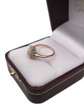 Victorian Era Rose Gold Opal & Diamond Cocktail Ring