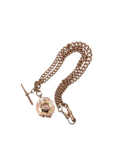 Victorian Era Watch Chain Toggle Necklace 9K Rose Gold