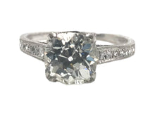 Edwardian Era Platinum 2.21 Carat Old Mine Cut Engagement Ring