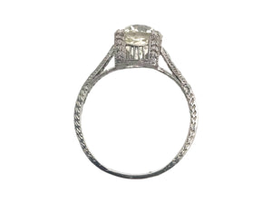 Edwardian Era Platinum 2.21 Carat Old Mine Cut Engagement Ring