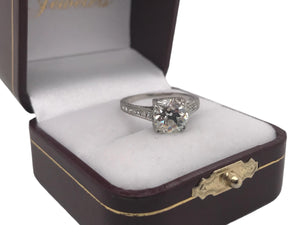 Edwardian Era Platinum 2.21 Carat Old Mine Cut Engagement Ring