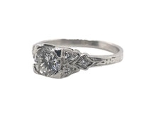 Art Deco Style 0.65 Carat Platinum Diamond Engagement Ring