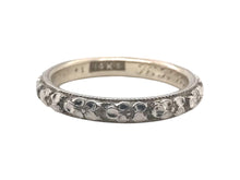 Vintage Engraved 14K White Gold Wedding Band Size 5.5