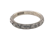 Vintage Engraved 14K White Gold Wedding Band Size 5.5