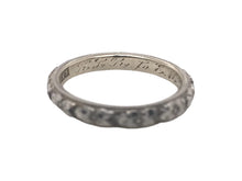 Vintage Engraved 14K White Gold Wedding Band Size 5.5