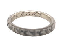 Vintage Engraved 14K White Gold Wedding Band Size 5.5