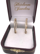 Contemporary Diamond 1.0Ctw Hoop Earrings 14K Yellow Gold