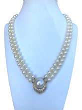 Retro Pearl Diamond Necklace 2 Carats