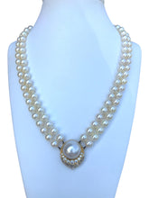 Retro Pearl Diamond Necklace 2 Carats