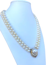 Retro Pearl Diamond Necklace 2 Carats