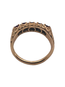 Victorian 5 Stone Amethyst Band 9K Rose Gold