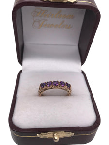 Victorian 5 Stone Amethyst Band 9K Rose Gold