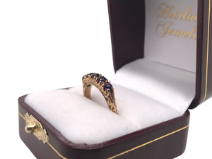 Victorian 5 Stone Amethyst Band 9K Rose Gold