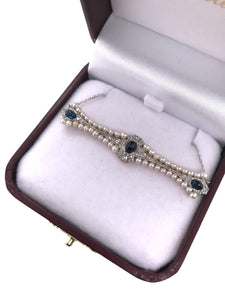 Antique Pearl Diamond & Sapphire Conversion Necklace