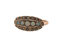 Victorian Rose Gold Opal & Rose Cut Diamond Diamond Ring