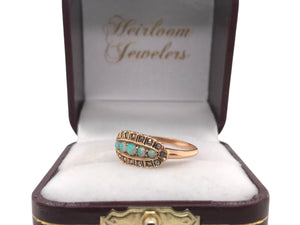 Victorian Rose Gold Opal & Rose Cut Diamond Diamond Ring