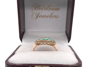Victorian Rose Gold Opal & Rose Cut Diamond Diamond Ring