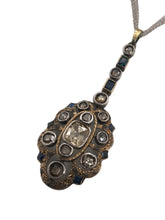 Georgian Era Old Mine Cut Brown Diamond & Sapphire Necklace