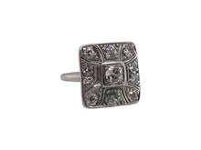 Art Deco Old European Cut Diamond Cluster Cocktail Ring