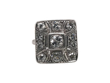 Art Deco Old European Cut Diamond Cluster Cocktail Ring