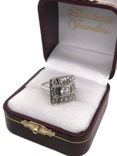 Art Deco Old European Cut Diamond Cluster Cocktail Ring