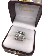 Art Deco Old European Cut Diamond Cluster Cocktail Ring