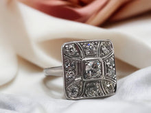 Art Deco Old European Cut Diamond Cluster Cocktail Ring