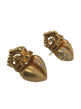 Royal Heart Diamond Earrings 18K Yellow Gold